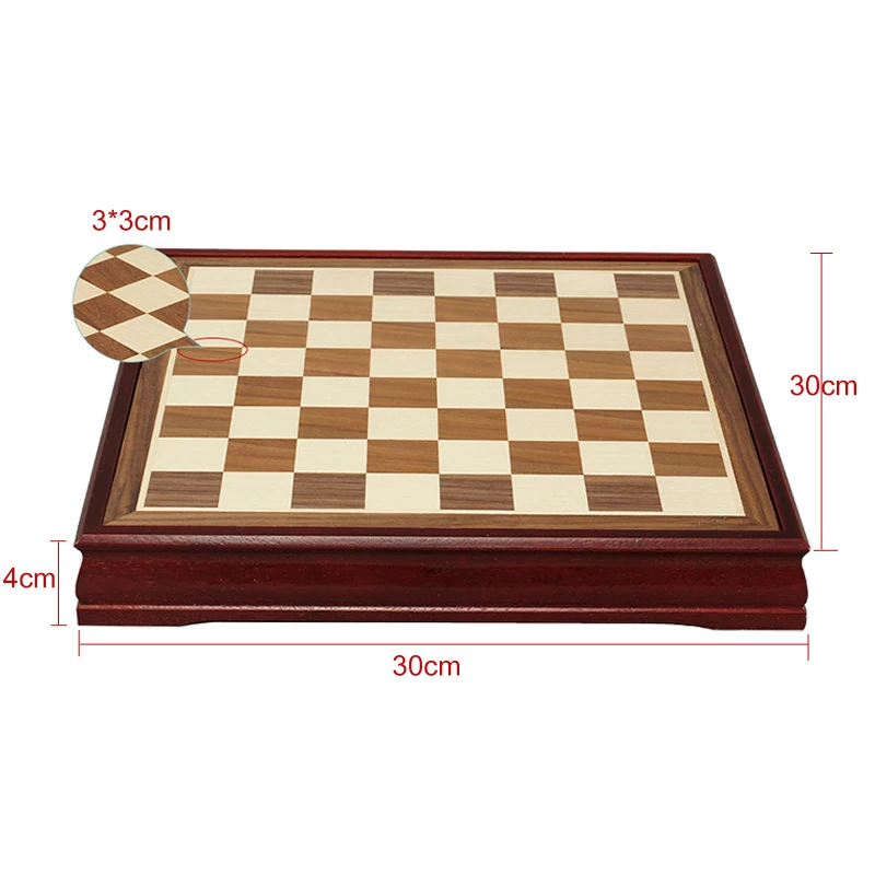 Pattern Chess Pieces Wood Coffee Table Professional Chess Board Family Game Set Traditional Game qenueson