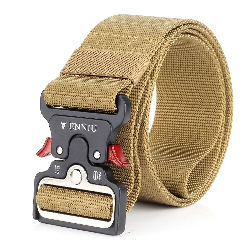 

Man Tactical Belts with Waist Training Nylon Support Adjustable Belt Buckle Military Hunting Heavy Duty