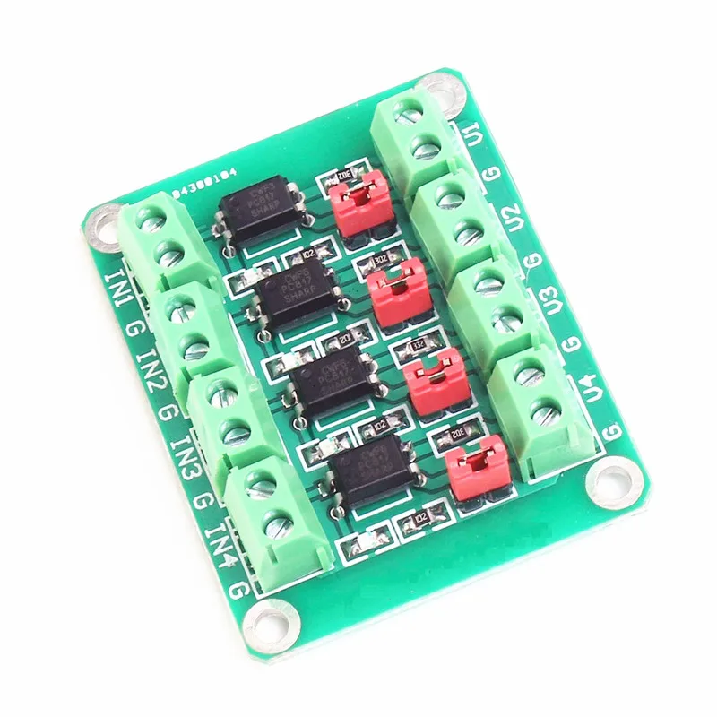 

PC817 4 Channel Optocoupler Isolation Board Voltage Converter Adapter Module 3.6-30V Driver Photoelectric Isolated Module PC 817