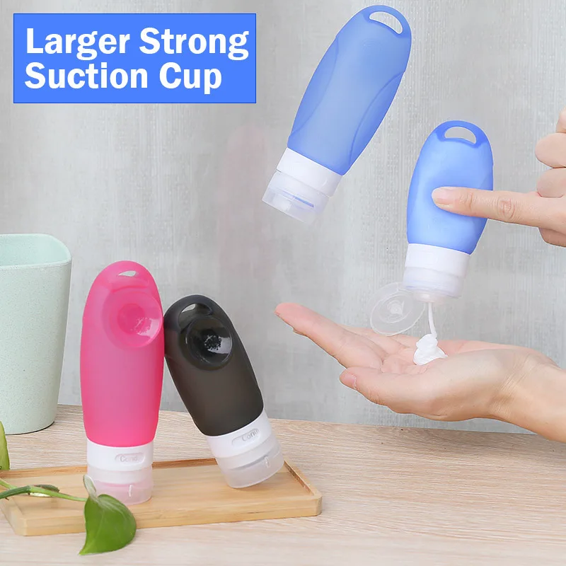 

1PC Protable Useful Travel Packing Bottle with suction cup Press Bottle Empty Silicone Emulsion Lotion Shampoo Bath Container