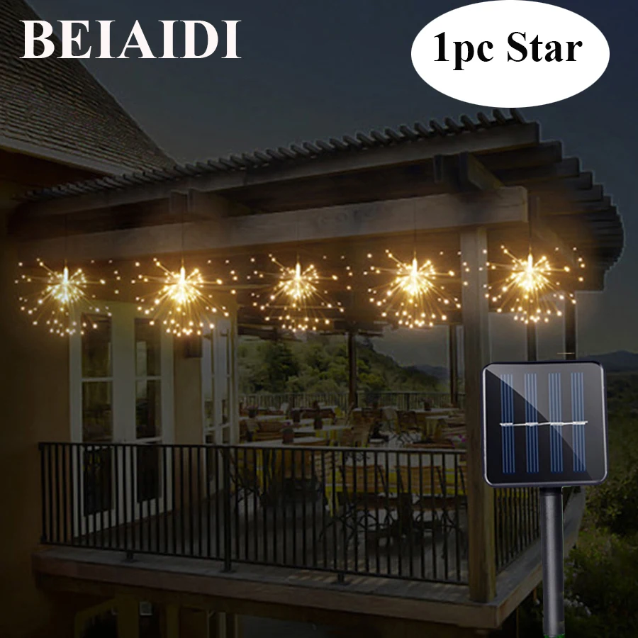BEIAIDI подвесной светильник-гирлянда на солнечных батареях 200 светодиодов DIY медная гирлянда для рождественской свадьбы мерцающий светильник s