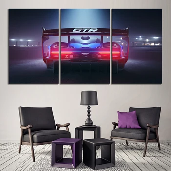 

3 Piece HD Canvas Paintings Super Sports Car Poster Paintings Senna GTR Car Pictures Decorative Paintings for Wall Decor