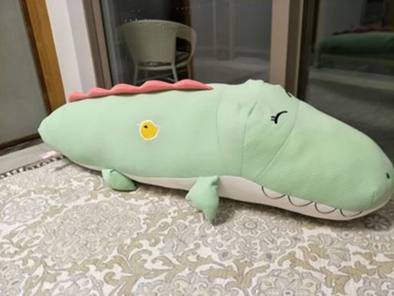 cuddly pop soft lying cartoon crocodile plush pillow big stuffed anime alligator doll pillow for baby gift decoration 31inch 80cm  DY50086 (11)