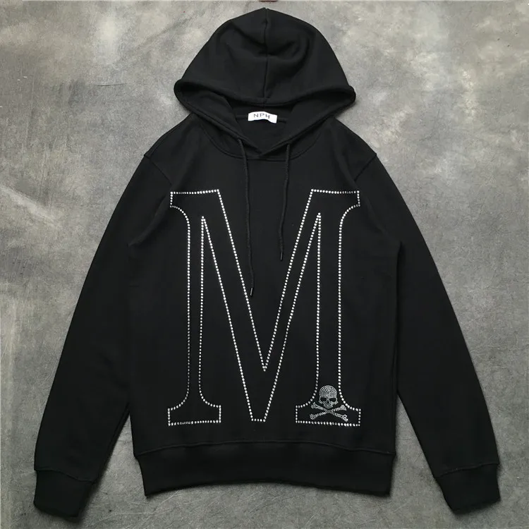 2018 NEW Justin Bieber Mastermind Japan M Letter Skeleton Printing men pullover Hoodies hip hop Fashion Casual Sweatshirts S-XL