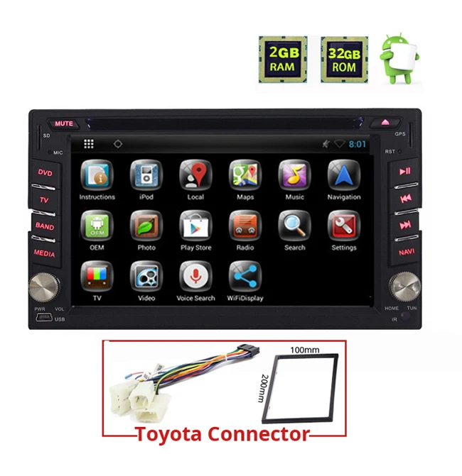 2 din Android WINCE универсальный автомобильный Радио 2din gps DVD мультимедиа для Nissan pathfinder Xtrail VW Polo Golf Toyota hyundai - Цвет: Android for Toyota