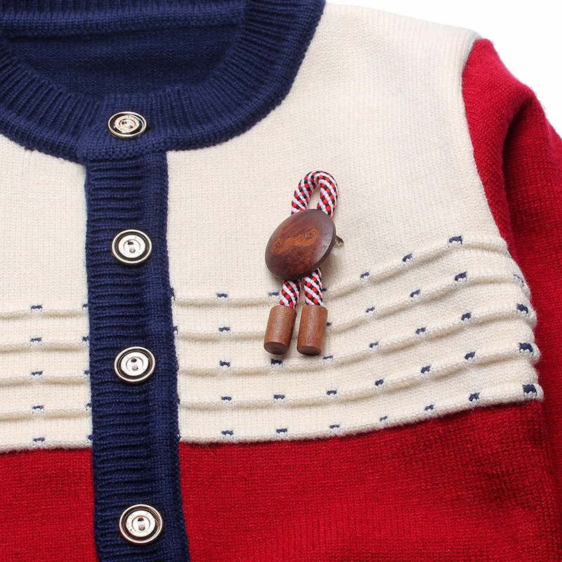 Boys Sweaters Print Cotton Top Knit Infant Outfit With Button Boy Corsage Outerwear Winter Warm Apparel Cardigan Knitted Clothes (6)