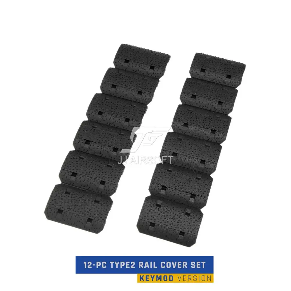 12-шт 12 шт Type2 Keymod Rail Cover Set(черный/Тан/Delux - Цвет: Black