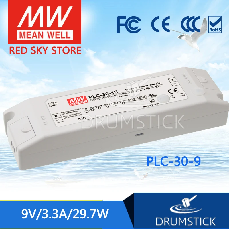 

hot-selling MEAN WELL PLC-30-9 9V 3.3A meanwell PLC-30 9V 29.7W Single Output LED Power Supply