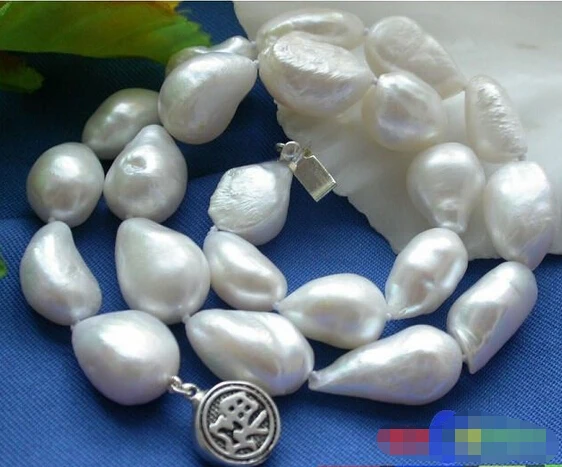 

HOT## Wholesale >>> p2333 17" 18MM WHITE BAROQUE FRESHWATER CULTURED PEARL NECKLACE SC