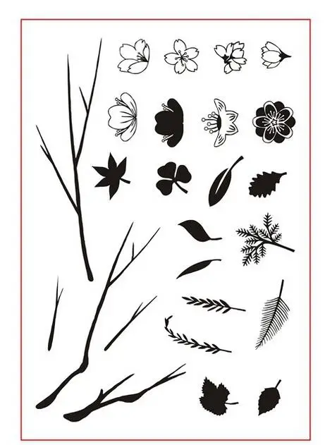 

Transparent Seal for DIY Clear Silicone Stamps flower leaves PVC Rubber Stamps Cutting dies