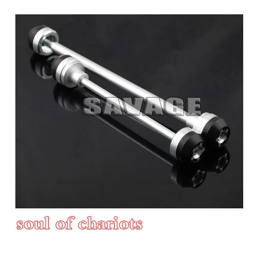 

CNC Aluminum Front & Rear Axle Fork Crash Sliders Wheel Protector For Triumph Daytona 675 2006-2014 Silver