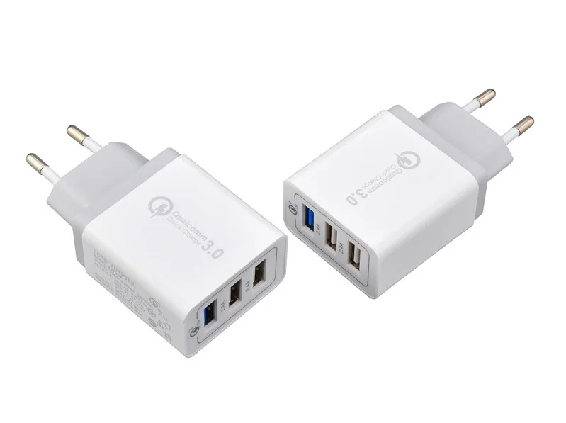 Быстрая зарядка Eu& US UK Plug QC 3,0 30 Вт 3 порта USB настенное зарядное устройство для samsung S6 S7 S8 plus note 8 смартфон на базе Android быстро