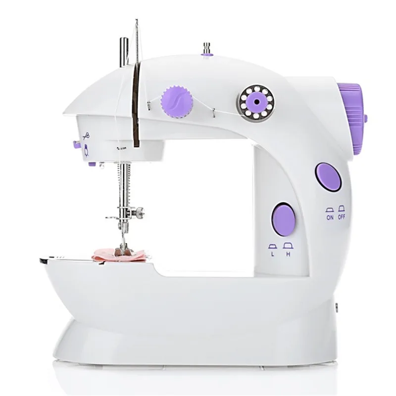 

Mini Electric Handheld Sewing Machine Dual Speed Adjustment With Light Foot AC100-240V Double Threads Pendal Sewing Machine