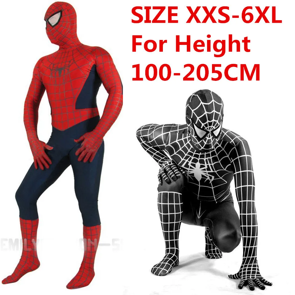 Взрослый/Детский мужской костюм спайдермена для косплея, мужской/мужской костюм супергероя, высокое качество, лайкра, зентай, спандекс, полный костюм