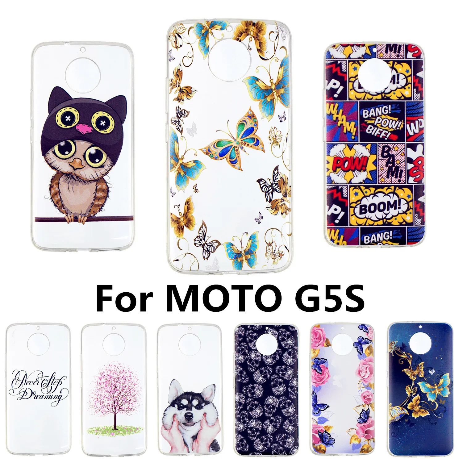 5.2&quot phone case for Motorola MOTO G5S Soft TPU Back cases G5 S cute Printed colors 360 Full Protective covers capa bags |
