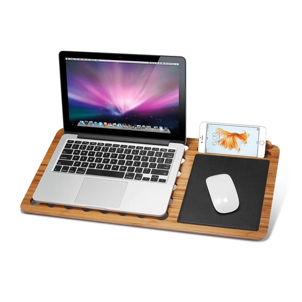 YeeSite Bamboo Laptop Phone Desk Stand Holder Mouse Pad
