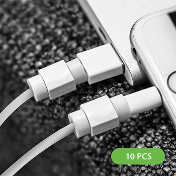 

10PCS Mini Cute Silicone USB Cable Protector Data Line Cord Protection Case Cable Winder Cover For iPhone 5 6 6s 7 Plus 8 Cable