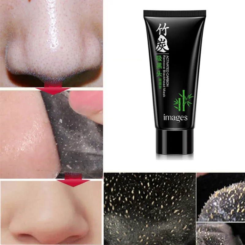 

60ml Bamboo Charcoal Suction Black Head Mask Cream Shrink Pores Clean Skin T Area Care Nose Paste Tear Type Korean Cosmetics