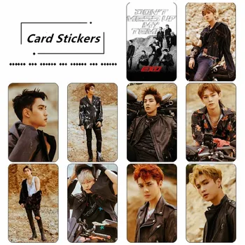 

Kpop EXO Don't Mess Up My Tempo Photo Stikcy Card Chanyeol Baekhyun Photocard Crystal HD Photo Card Sticker 10pcs/set