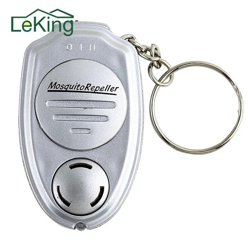 

Portable Silver Electronic Ultrasonic Mosquitoes Pest Mouse Killer Magnetic Repeller Outdoor Mini Keychain Key Clip Repeller