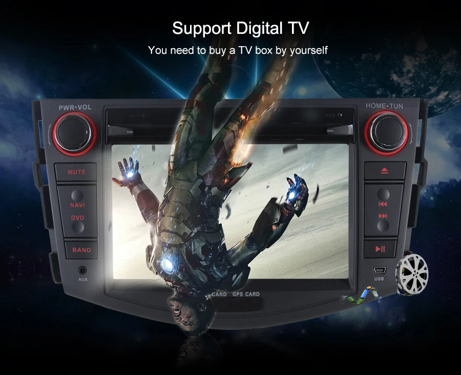 Excellent 7" 2GB Ram 2Din Android 6.0 Quad Core Head Unit For Toyota RAV4 Radio HD TV 3G/4G Network Multimedia Player Wifi GPS Navigation 9