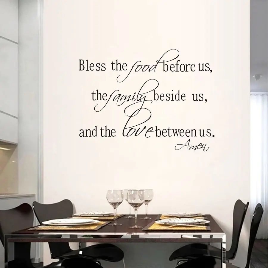 2018 Топ Модные ограниченные по времени наклейки на стену с надписью Bless The Food Family Love