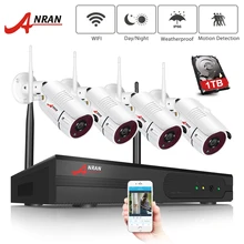 ANRAN, wifi, система безопасности, 4 канала, 1080 P, для дома и улицы, беспроводная, видео камера безопасности, система, легкий пульт дистанционного управления и просмотра