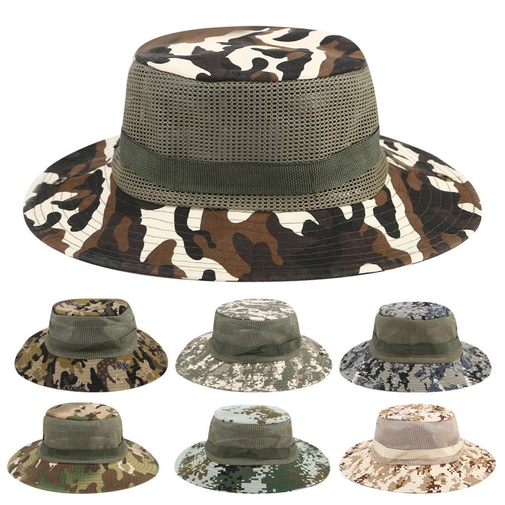 

Summer Men Bucket Boonie Hats Multicam Tactical Airsoft Sniper Camouflage Nepalese Cap SWAT Army American Military Accessories
