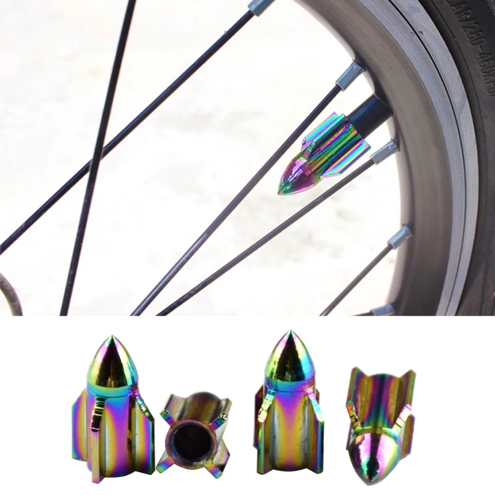 Красочные портативные алюминиевые велосипедные автомобильные шины воздушный клапан крышки колеса грузовика Шредер крышки клапанов Ракета форма