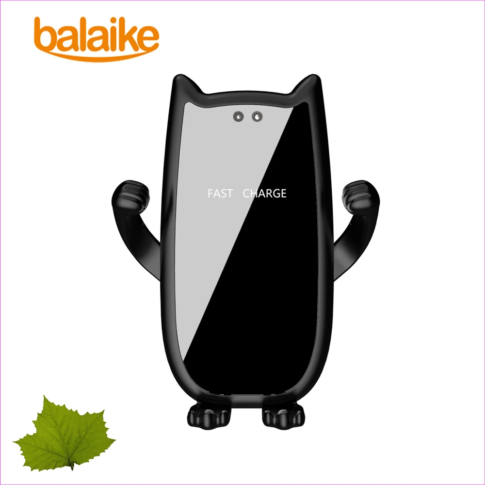 

Samll cat Multifunction 10W QI Wireless Charger Quick Charger Dock Phone Holder Mount for iPhone xr Huawei Samsung Smart Phone
