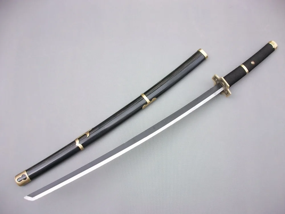 Цельнокроеные мечи ророноа Зоро Wado Ichimonji & Sandai Kitetsu Yubashiri Black Sword Shusui реквизит для