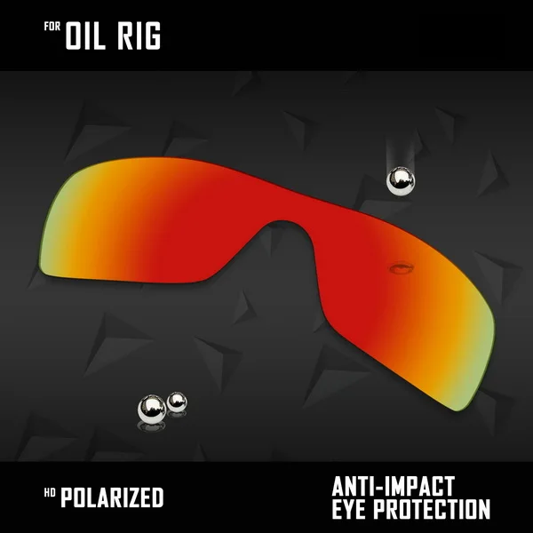 OOWLIT линзы для замены солнцезащитных очков Оукли Oil Rig Поляризованные-разноцветные - Цвет линз: Fire Red