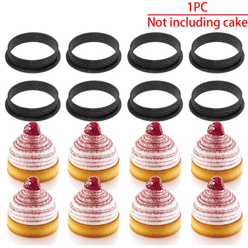 

Bakeware Cutter Round Shape Silicone Mousse Circle French Dessert Ring Cake Mold DIY Decorating Tool Kitchen Perforated Tart