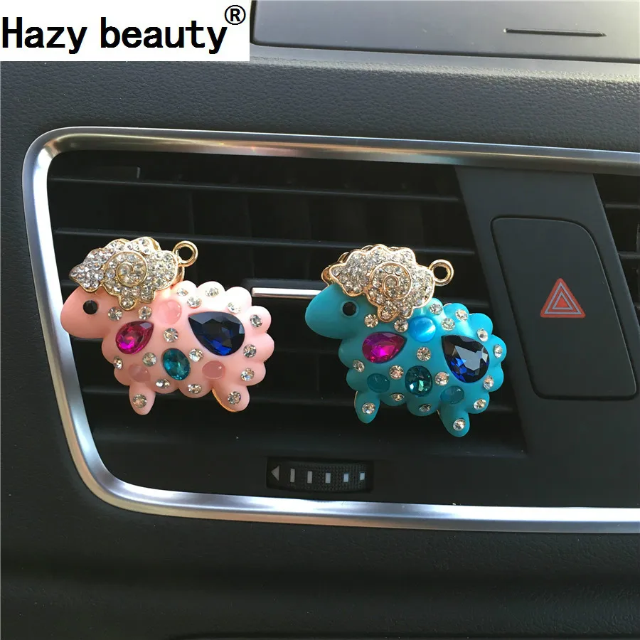 Hazy beauty маленькая овечка, автомобильный Кондиционер, парфюмерный зажим, алмазные автомобильные аксессуары, автомобильный освежитель воздуха, Стайлинг