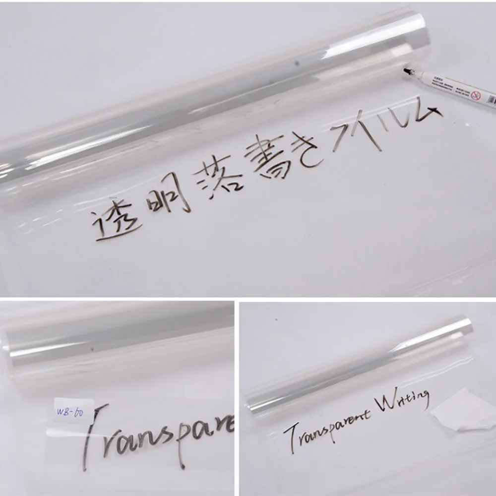 

HOHOFILM 152cm*50cm Clear Single Side Writing Film Whiteboard Board for Teaching Make Sign Film used on glossy surface