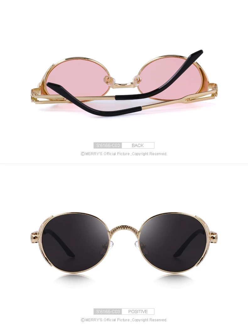 Merry's Дизайнерские мужские/женские стимпанк Винтажные Солнцезащитные очки фирменный дизайн солнцезащитные очки UV400 защита S'6166