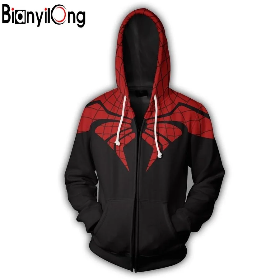 

2019 new Hoodie Men or women Cool The Superior Spider-man Zip Up Hoodie 3D printed fashion hot Autumn Winter Clothing