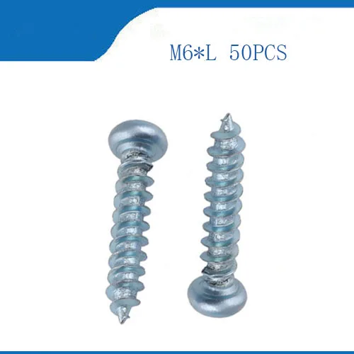 

Free shipping m6 yuan head self-tapping screws hard M6 screws Blue zinc screws Nails Wood