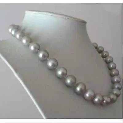 

DD Wholesale FREE SHIPPING > CHARMING 10-11MM AAA SOUTH SEA GRAY PEARL NECKLACE 18 INCH 14KGP