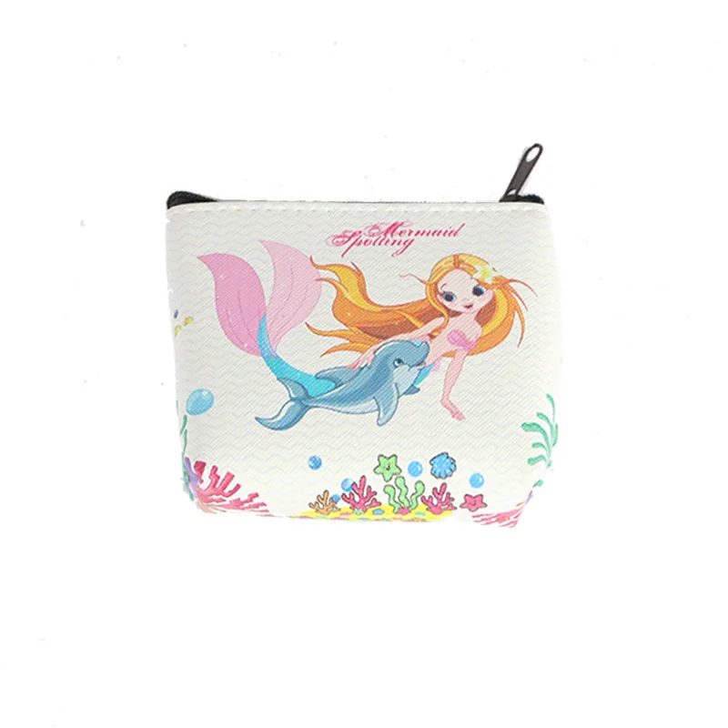 

Cartoon Printed Mermaid Purse For Girls Coin Wallet Women Mini Change Wallet Cute Unicorn Kids Children Zipper Pouch Gift