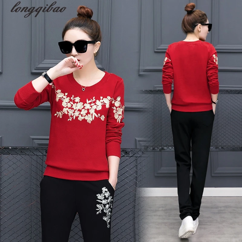 Новинка весна осень 2017 большой размер Повседневная Женская Вышивка