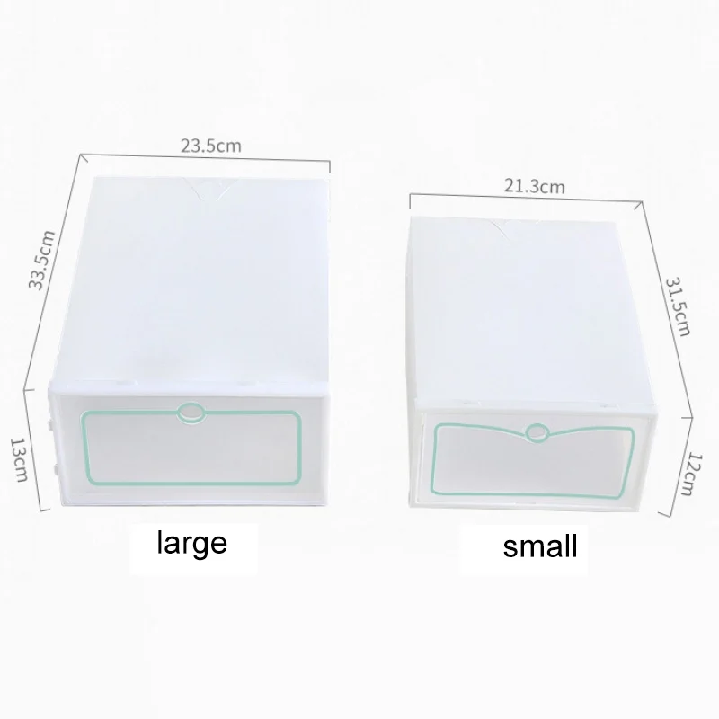 Stackable Floding DIY Shoe Drawers Storage Container Organizers Foldable Clear Plastic Shoe Boxes Household Shoe Storage Box