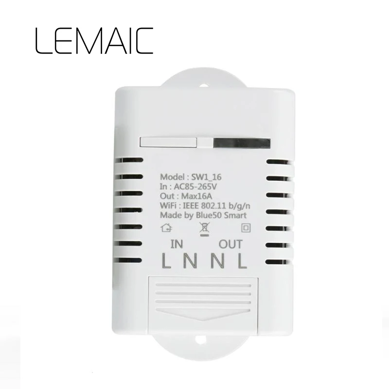 

LEMAIC Smart Wifi Switch DIY Smart Wireless Remote Switch Wifi Light Switch U-Home Controller Work with Alexa 16A