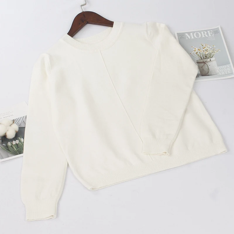 GIGOGOU толстый осенне-зимний женский пуловер, свитер, модный качественный вязаный джемпер, мягкий теплый женский свитер - Цвет: white G882