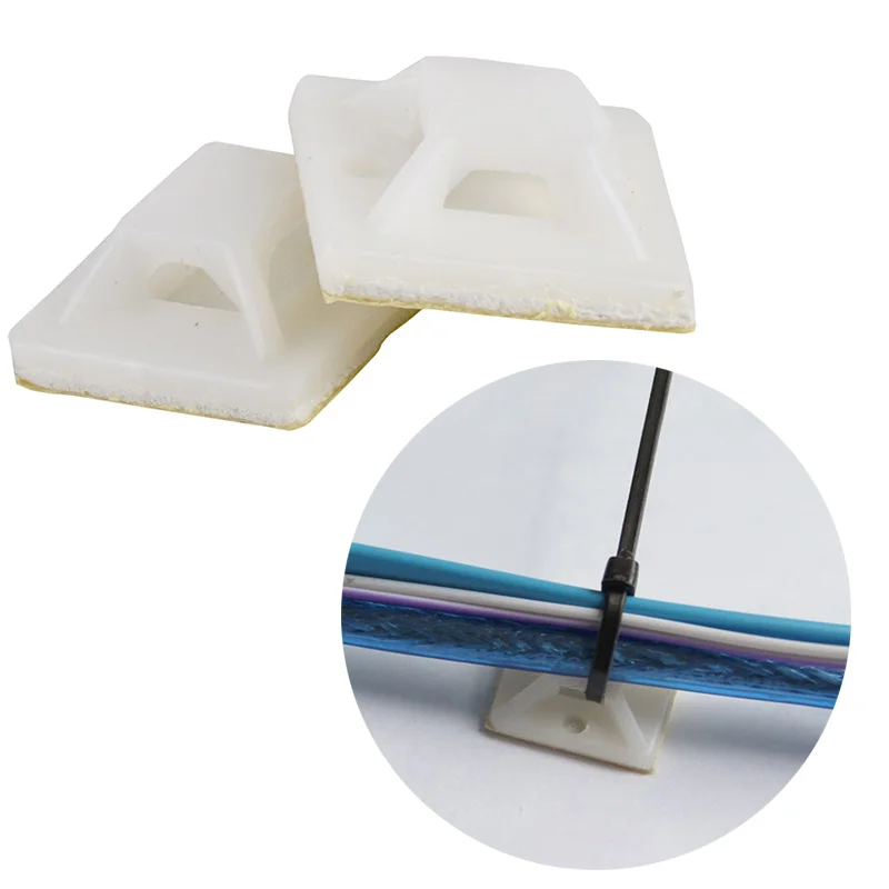 100 Pcs/Pack 20 MM Mounts Mounting Base Clamps Clip Self Adhesive Cable Wire Zip Tie #70478 100 Pcs/Pack 20 MM Mounts Mounting Base Clamps Clip Self Adhesive Cable Wire Zip Tie #70478