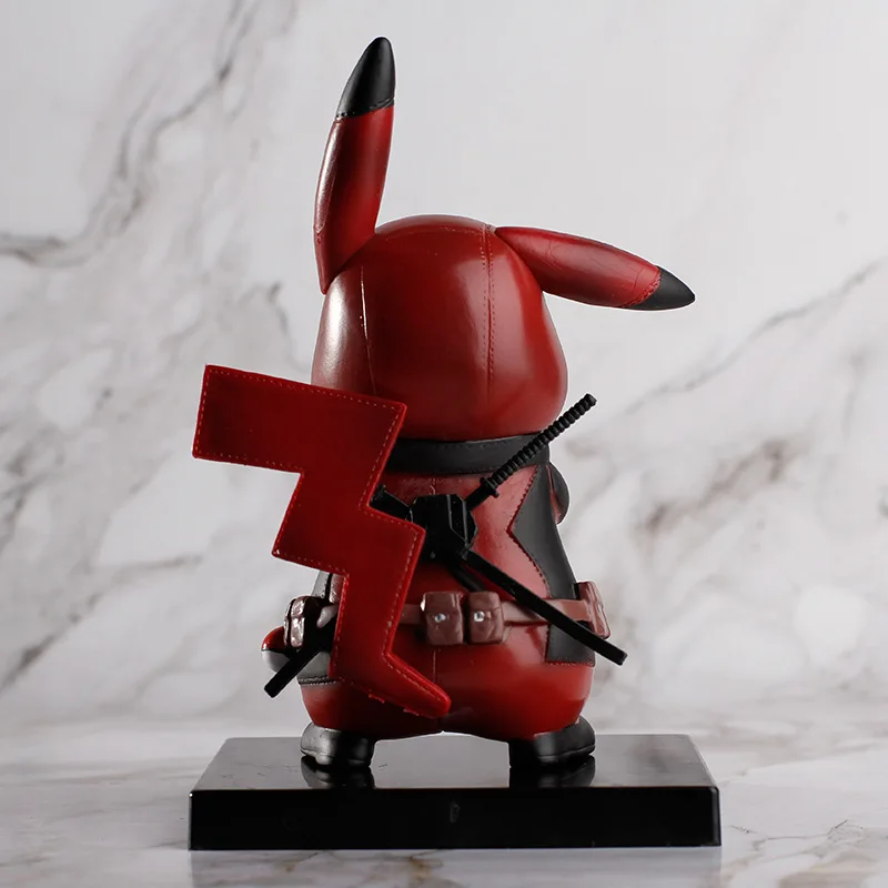 2Styles Cos Deadpool Pikachu Captain America Mini Action Figures Toy Collectible 14cm ABS Model Toy For Kids Gifs Red Yellow