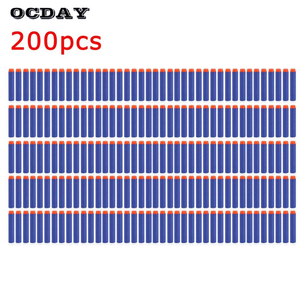 

OCDAY 50/100/200PCS For Toy Gun Bullets Soft EVA Hollow Hole Head Refill Darts Toys Gun Bullets for Kid Children Birthday Gift