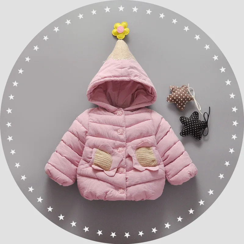 

BMLSGKW Girl Winter Hooded Jackets 2017 Flower Pattern Warm Down Coat Outerwear Toddler Baby Clothing Infant Clothes 1-4Y