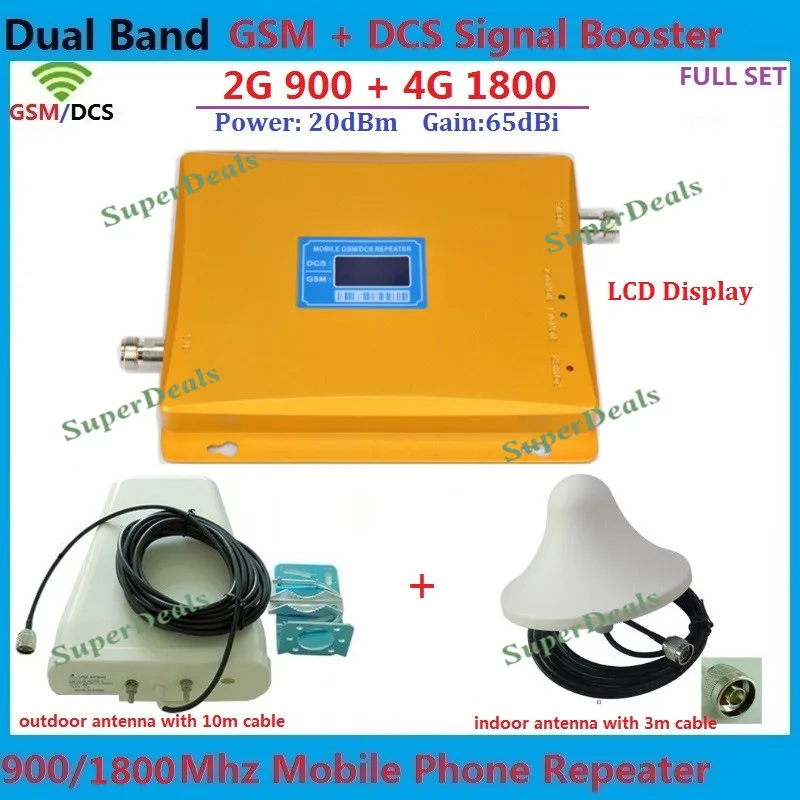

Hot Sell 1 set LCD Booster !!! Dual Band Repeater Amplifier, GSM Repeater Dual Band 900 1800, Signal Repeater Booster Amplifier