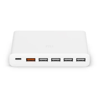

60W Original Xiaomi 6 Port USB Charger Fast Charging Mobile Smart Device Type C QC 3.0 cell phone charger for iPhone Samsung